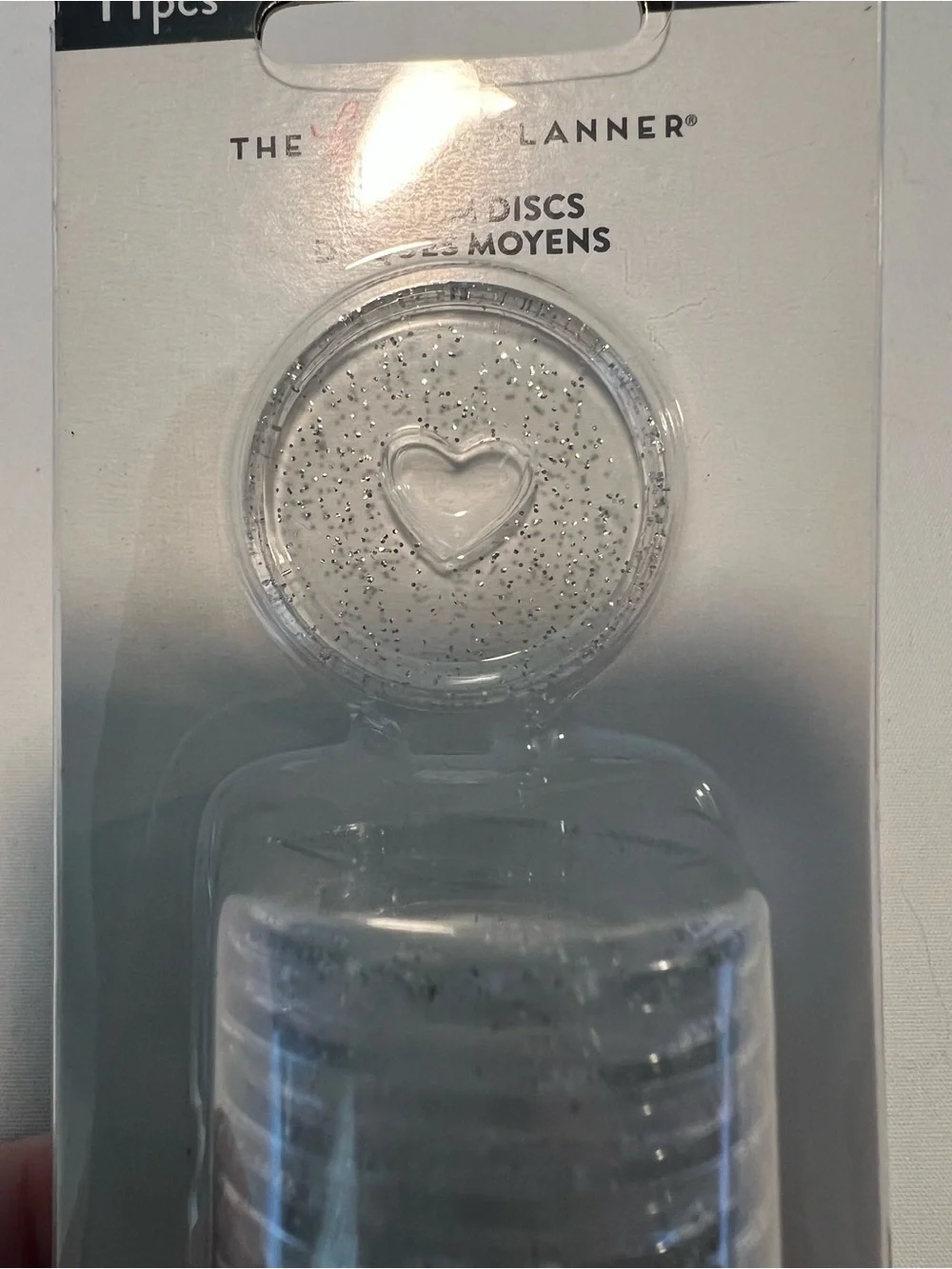 The Happy Planner White Glitter Medium Discs - 11 Pack
